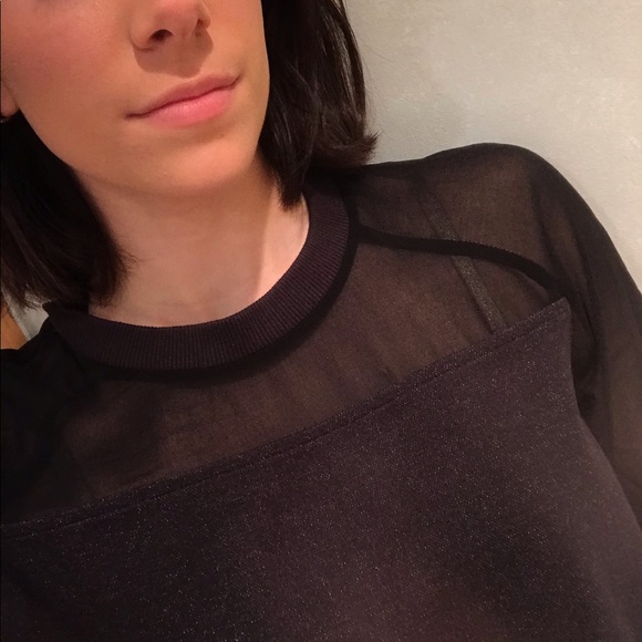 Armani Exchange black long sleeve mesh crewneck - Picture 4 of 4